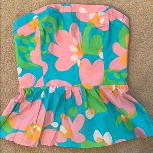 Lilly Pulitzer strapless peplum too! Size 2!